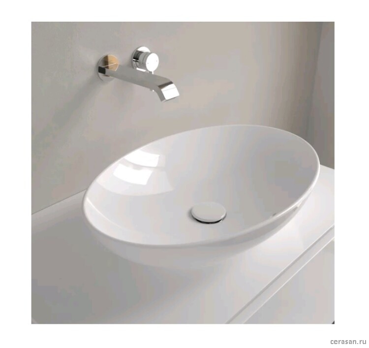 Раковины Раковина 560x380x120, отверстия для смесителя-отсутствуют, цвет альпийский белый (белый Alpin) 