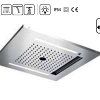 Душевая программа Верхний душ с LED-подсветкой 500*500 мм, нержавеющая сталь шлифованная 