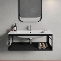 Раковины Раковина подвесная 102*46 см (чёрный матовый) 