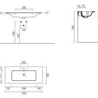 Раковины Раковина подвесная 102*46 см (черный матовый) 