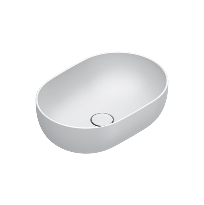 Раковина 50x35 h16 накладная, без отверстий под смеситель, покрытие Cataglaze+, цвет белый матовый