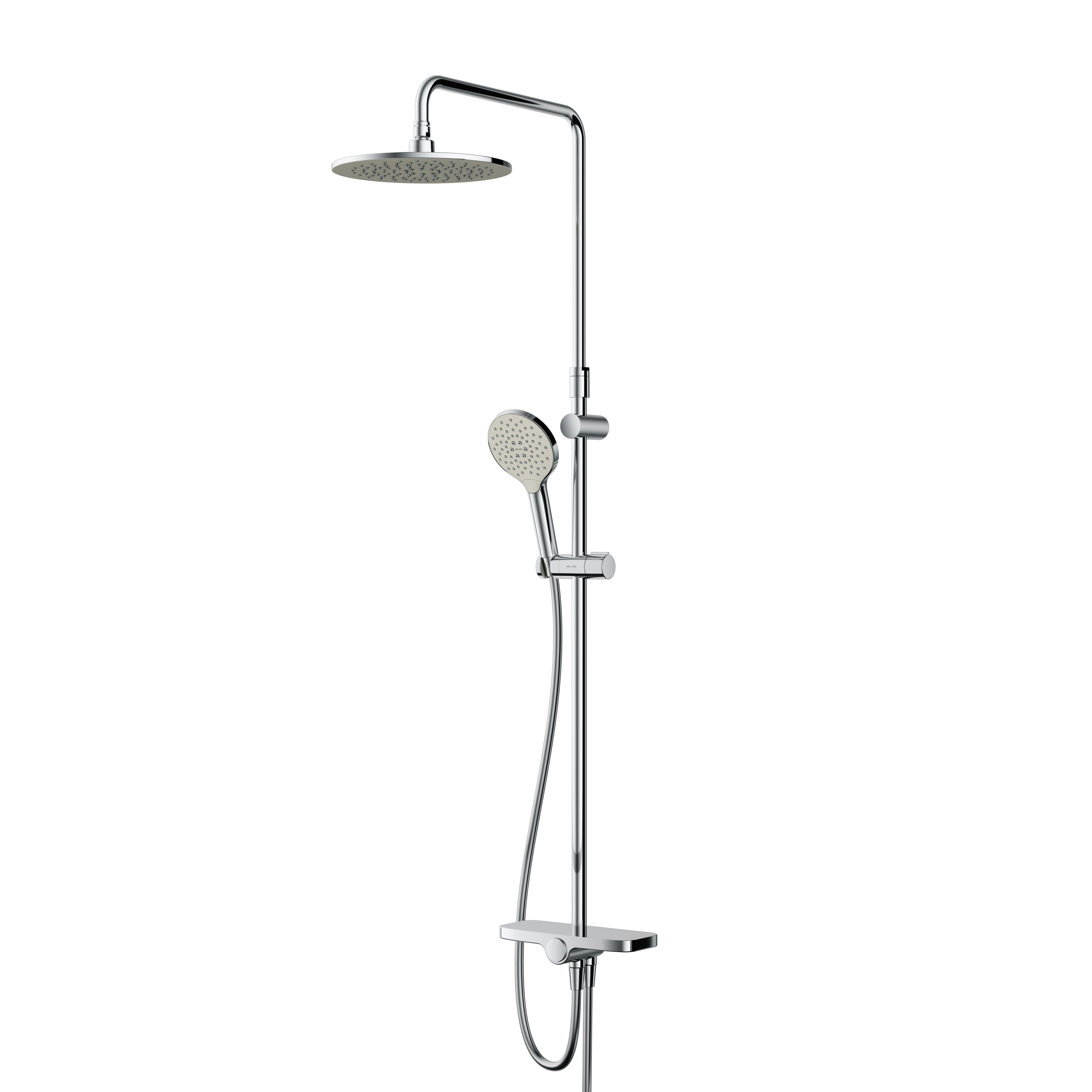 Душевая программа Душевая система: верхний душ 250мм, ручной душ 120 мм, 3 функции, душевая штанга 1030-1460 мм 
