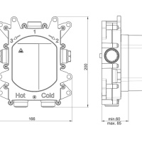 Смесители Встраиваемая часть смесителя с переключением на 1, 2 или 3 положения 