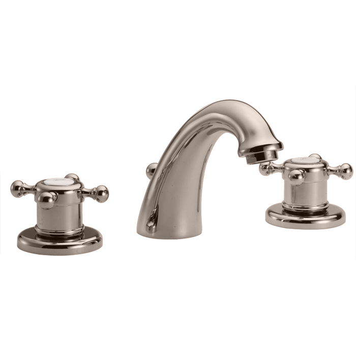 Смесители Смеситель термостатический для раковины на 3 отверстия с донным клапаном, цвет никель матовый 