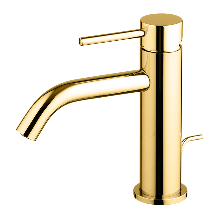 Смесители Смеситель для раковины, высота 152 мм, излив 117 мм, с донным клапаном, цвет Gold 