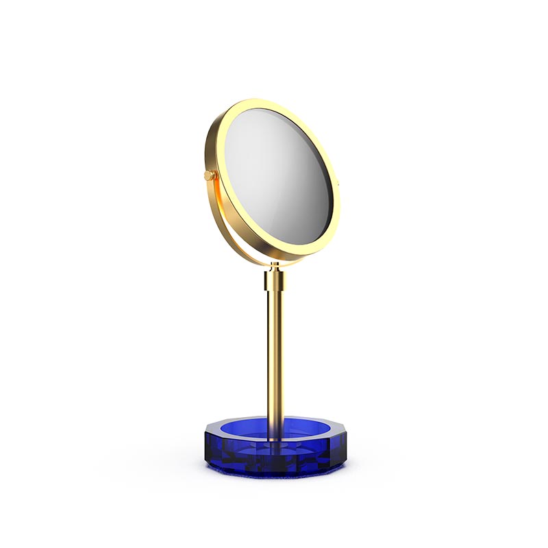 Зеркало косметическое Capri Синий / Золото матовое