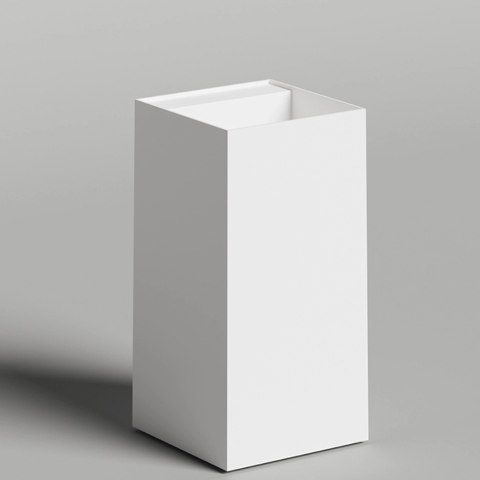 Раковины SQUARE TOP Раковина напольная  450х450х900 мм, слив в пол, выпуск D 503, сифон, декоративная накладка , материал S-Sence, глянцевый белый 