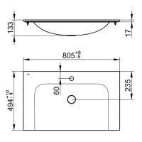 Раковины Раковина для мебели 80*50 см (белый глянцевый) 