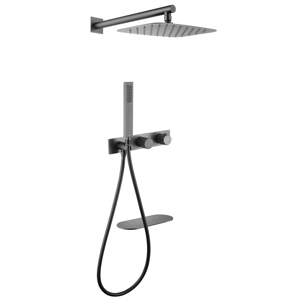 Душевая программа Душевая система скрытого монтажа с изливом, термостат, никель 