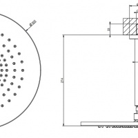 Душевая программа Верхний душ чёрный шлифованный 