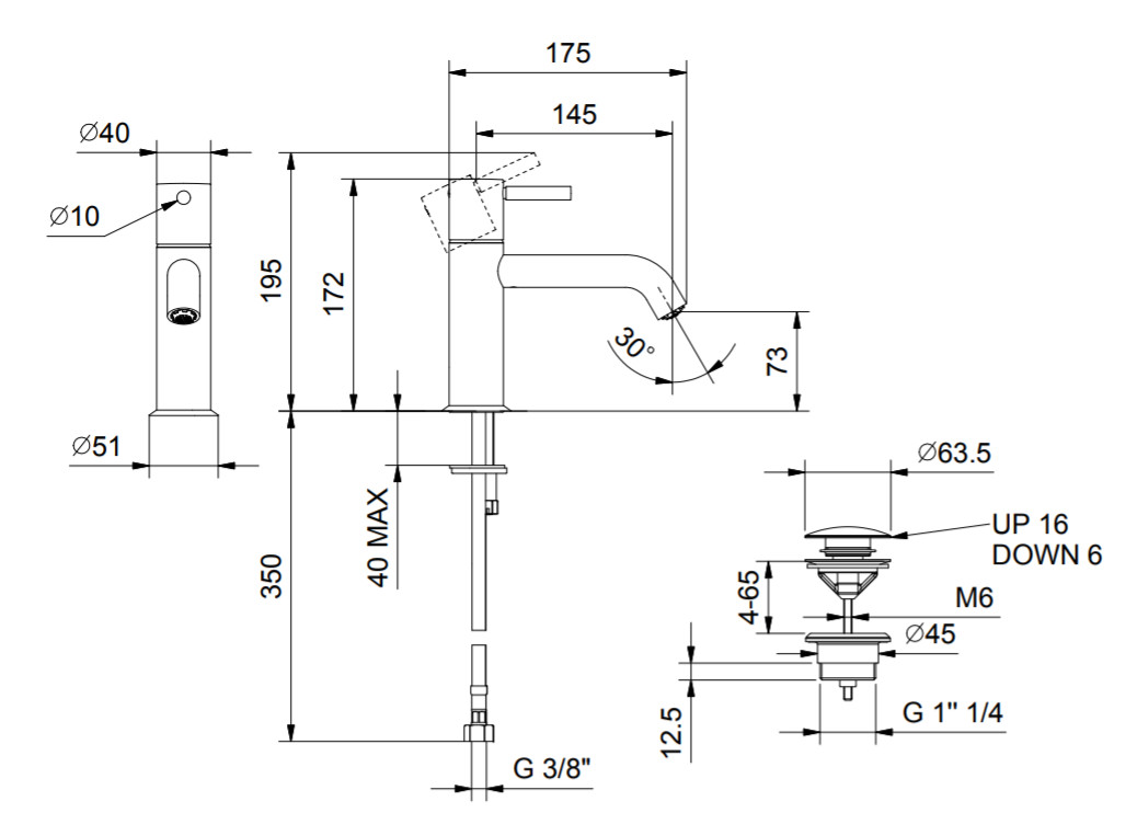 Смесители Смеситель для раковины на 1 отверстие, удлиненный излив 