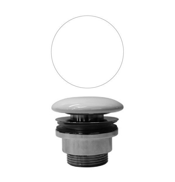  Донный клапан для раковины с керамической крышкой (белый)