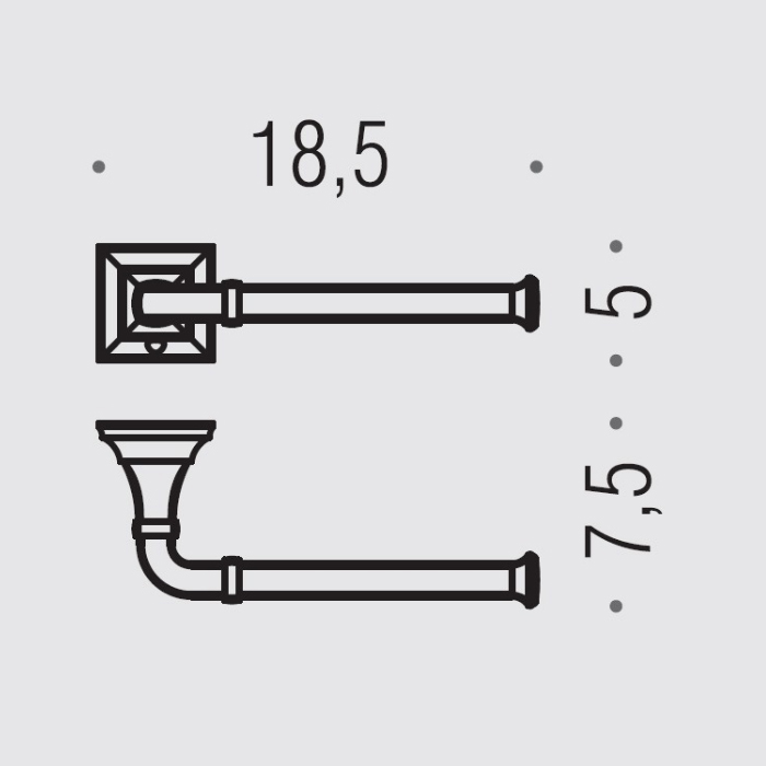 Аксессуары для ванной Держатель туалетной бумаги, подвесной, DX, цвет хром 