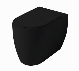Унитазы Напольный безобод. унитаз 51 см, выход в стену, цвет черный матовый 