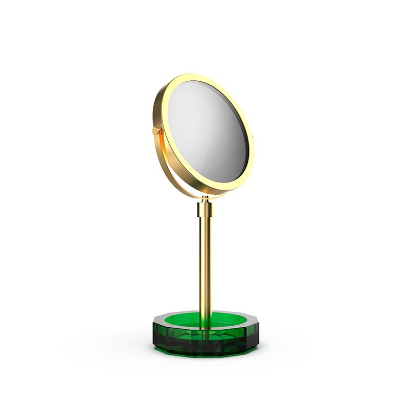 Зеркало косметическое Английский зеленый / Золото матовое