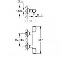 Смесители Смеситель 34793000 grohtherm 500 Термостат для душа 