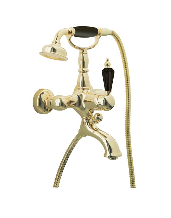 Смесители Смеситель для ванны с душевым комплектом TRADIZIONALE NERO (Золото) 