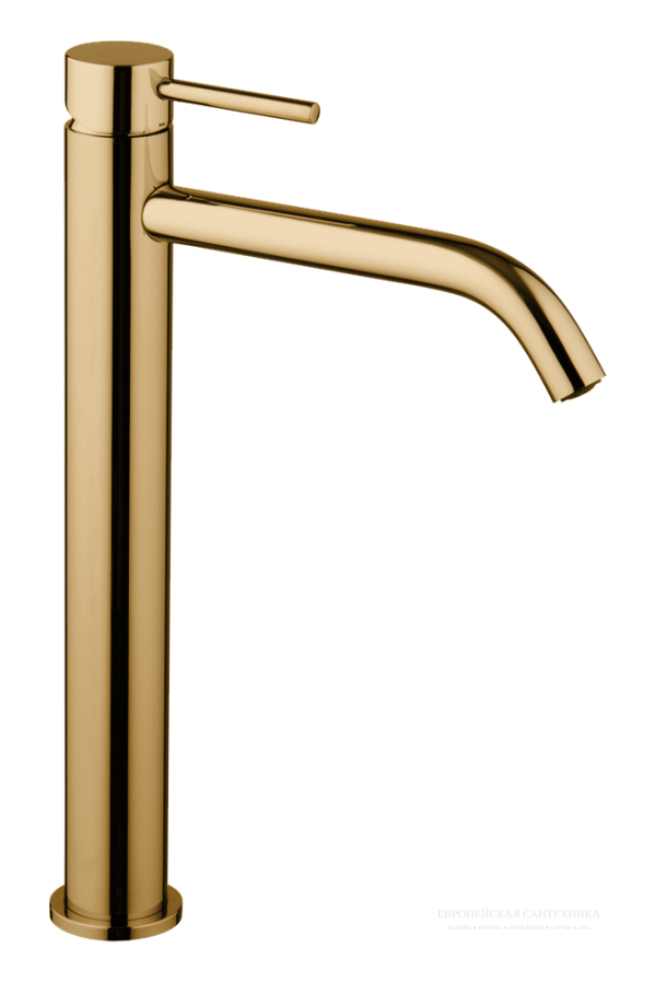 Смесители Смеситель для раковины Spillo Up, высокий, донный клапан, цвет золото брашированное 