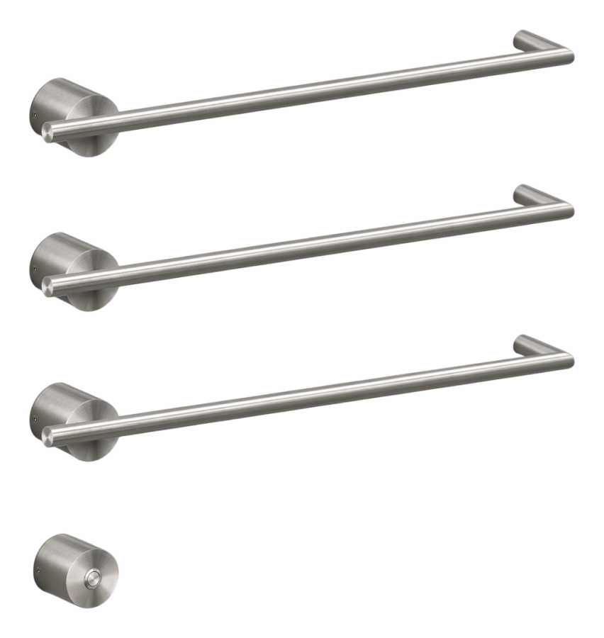 Полотенцесушитель Equilibrio, электрический, возможность установки под углом 180 °, цвет сатинированная сталь