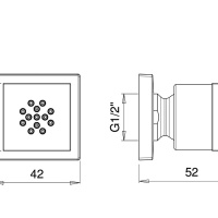 Душевая программа Душевая форсунка - боковой душ, хром 