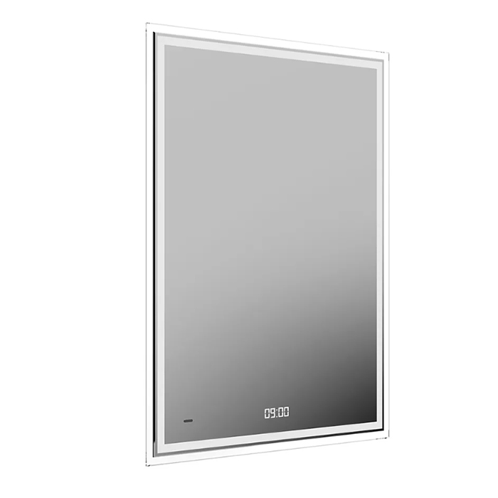 Мебель для ванной Зеркало c LED 60 с подсветкой, с функцией антизапотевание, белое глянцевое 