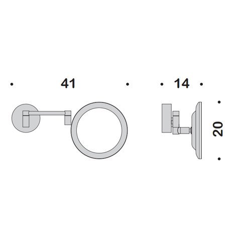 Аксессуары для ванной Зеркало косметическое, увеличение х3, цвет хром 