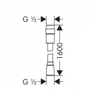 Комплектующие Шланг для душа, длина 1600 мм, хром 