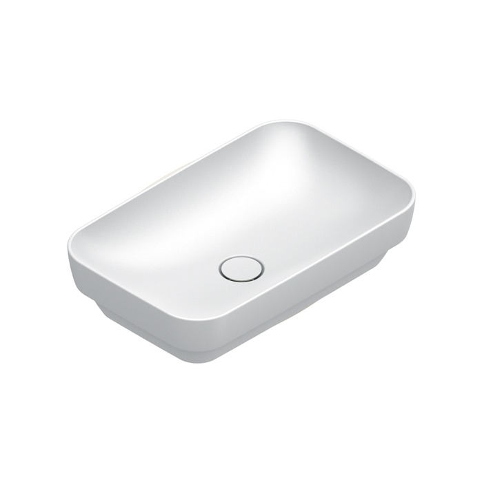 Раковины Раковина 60x38 h14 встраиваемая, без отверстий под смеситель, покрытие Cataglaze+, цвет белый матовый 