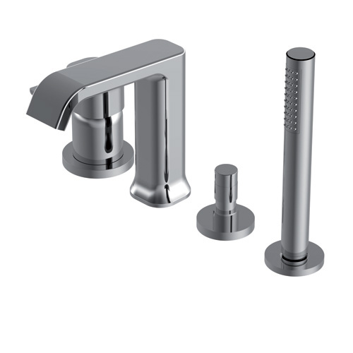 Смесители Набортный смеситель для ванны и душа, брашированый никель 