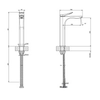 Смесители Высокий смеситель для раковины черный матовый 
