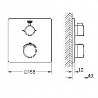 Смесители Grohtherm 24079000 Термостат для душа на 2 положения (хром) 