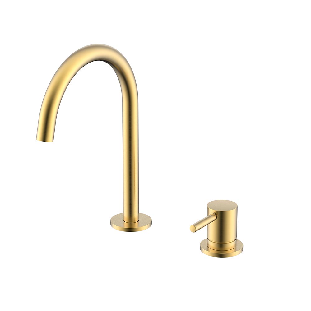 Смеситель для раковины с донным клапаном BRUSH GOLD