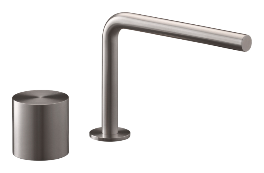 Смесители Смеситель для раковины Opus, прогрессивный, на 2 отверстия, поворотный излив, H. 140 мм, сталь, цвет сатинированная бронза 