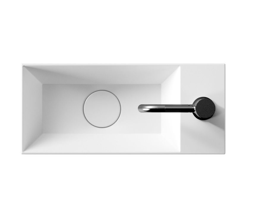 Раковины Подвесная прямоугольная раковина 45x20x11h см c крепежом fix01, цвет белый глянцевый 