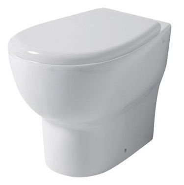 Унитазы Напольный унитаз 53 см, выход в стену, цвет белый глянцевый 