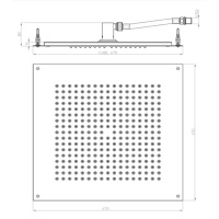 Душевая программа Верхний душ 470*470 мм, чёрный матовый 