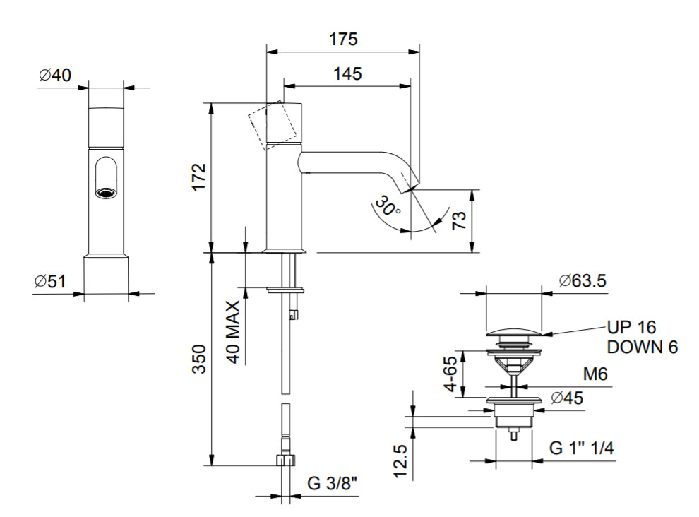 Смесители Смеситель для раковины на 1 отверстие, удлиненный излив 