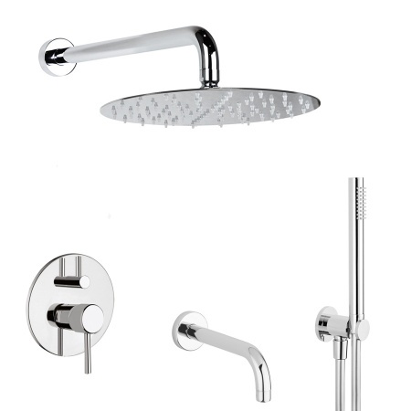 Душевая система с функцией наполнения ванны - комплект со смесителем, хром