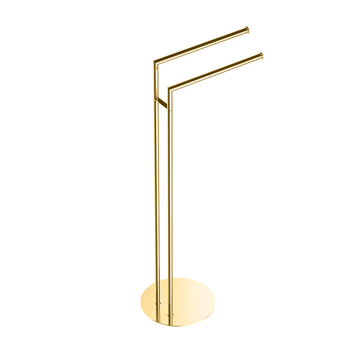 Стойка напольная с двойным п/держателем H83,5*36cм D22cм, цвет PVD золото матовое