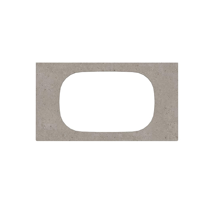 Столешница из керамогранита для раковин, встраив. сверху Риккарди 90 см, серый матовый (без отверстий)