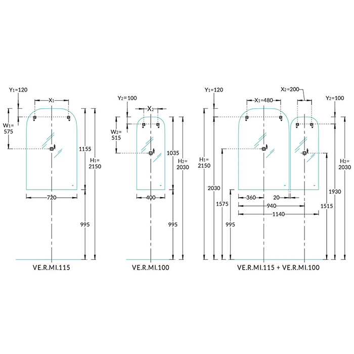 Мебель для ванной Зеркало R 400х1035 мм, сенсор со сменой цвета подсветки и антизапотевание, белое 