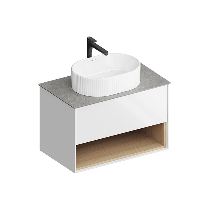 Тумба Modern подвесная 80 белый 1 ящик + полка