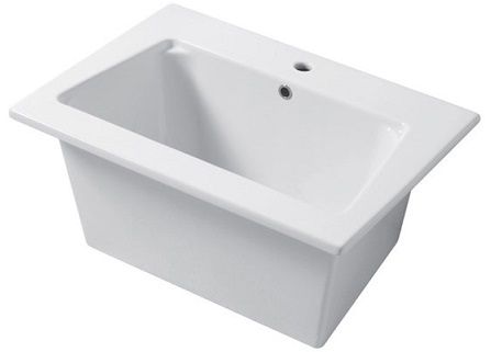 Раковины Накладная и встраиваемая постирочная раковина 71х51хh34 см, c 1 отверстием, цвет белый глянцевый 