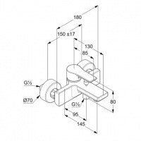Смесители Смеситель для ванны и душа, хром 