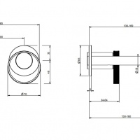 Смесители Настенный смеситель для раковины внешняя часть хром 