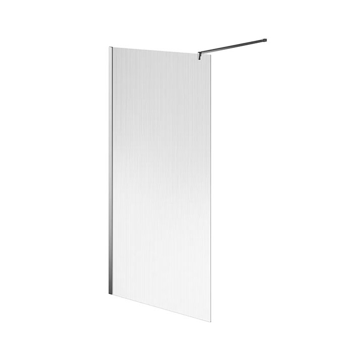 Душевая перегородка с рифленым стеклом, 100х210, хром