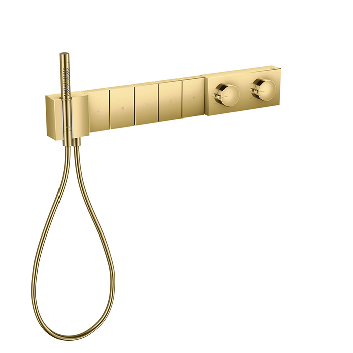Смесители Смеситель для душа 680/100, встраиваемый, термостат, на 5 источников, с ручным душем, цвет золото 