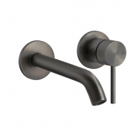 Смесители Настенный смеситель для раковины внешняя часть чёрный шлифованный 