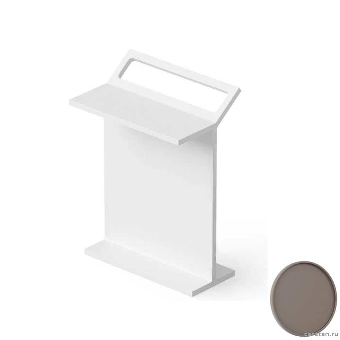 Мебель для ванной Столик с полотенцедержателем 50x32xh70 см, материал: Solid Surface искуственный камень, цвет: grey brown 