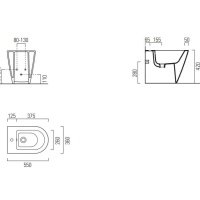 Биде Биде напольное, приставное (белый глянцевый) 